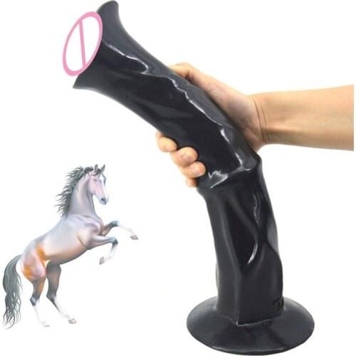 13.8 inch Super Long Huge Horse Dildo Thick Fetish Animal Penis with Sucker Anal Plug Membra Sex Toys For Women Masturbation