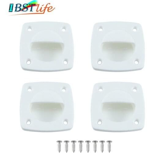 4PCS White Nylon Recessed Flush Sliding Door Handle Pull Square Hatch Pull Handle Motorboat Marine Boat Yacht Cabin Accesories