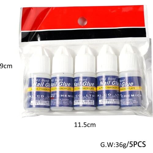 5Bottles (3g ) Ultra Quick Nail Glue for Artificial Nails & Repair Nail Glue-5 Pcs For Artificial Nails with Instant Dry (3g)