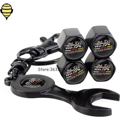 Car Styling Wheels Tire Valve Stem Caps Valve Cover For Mugen For Honda Insight City NSX Jade Elysion Silver Spring cbr250r RVF