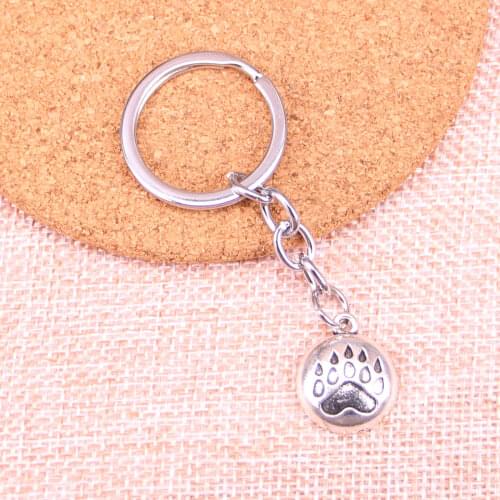20pcs bear paw Keychain 19*17mm Pendants Car Key Chain Ring Holder Keyring Souvenir Jewelry Gift