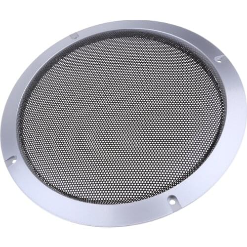 8 Inch Speaker Grills Cover Case with 4 pcs Screws for Speaker Mounting Home Audio DIY -225mm Outer Diameter Silver
