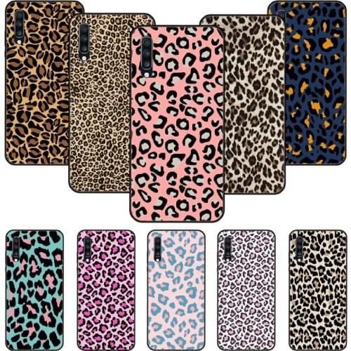 Phone Case For Samsung Galaxy A 50 51 71 70 7 5 10 20 30 40 41 21 S E Black Cover Prime Luxury Back Art Fashion Leopard print