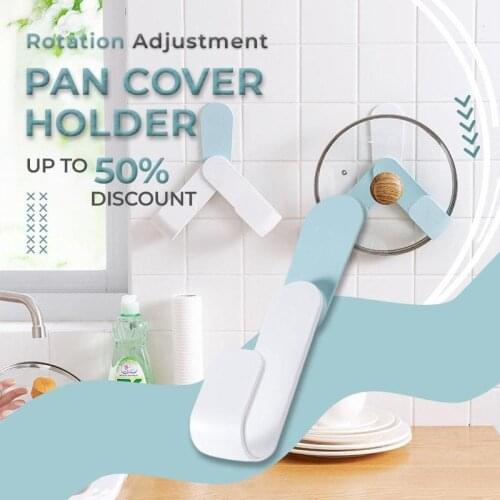 Rotation Adjustment Pan Cover Holder Useful Spoon Pot Lid Shelf Cooking Storage Kitchen Decor Tool Stand Holder