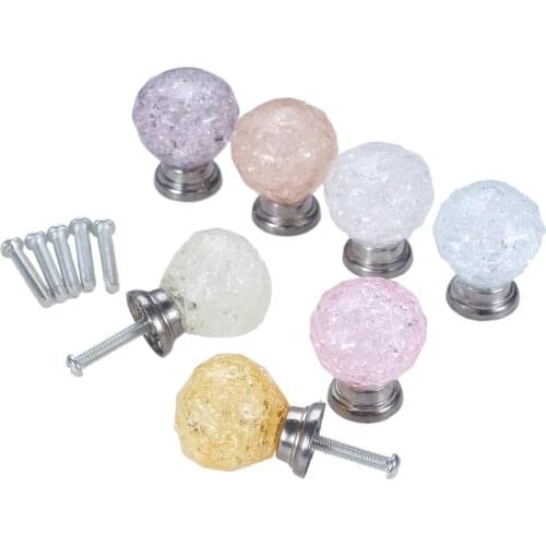 DRELD 1pc Acrylic Crystal Door Knobs Cabinet Drawer Cupboard Kitchen Furniture Pull Handle Kid Room Decor Wooden Box Case Knobs