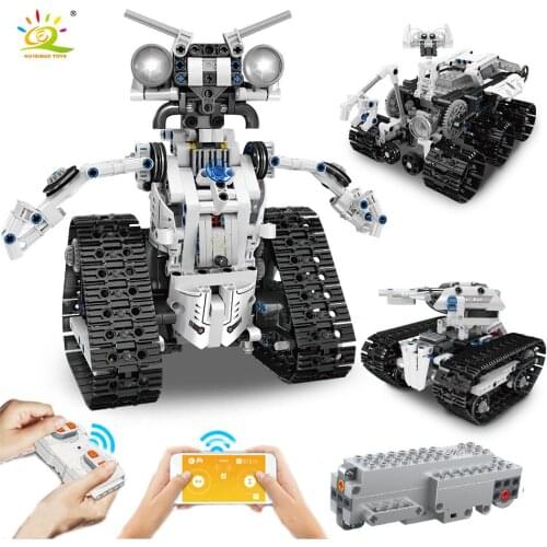 HUIQIBAO 606PCS 3in1 Technical RC Robot Building Blocks City Remote Control Exploring Intelligent Vehicle Tank Brick Toys Child