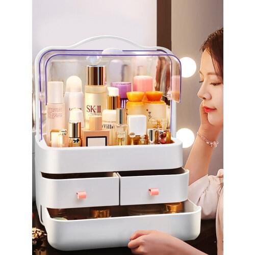 JOYBOS New Makeup Dustproof Cosmetics Storage Box Rack Desktop Skin Care Products Lipstick Beauty Storage Drawer JBS52
