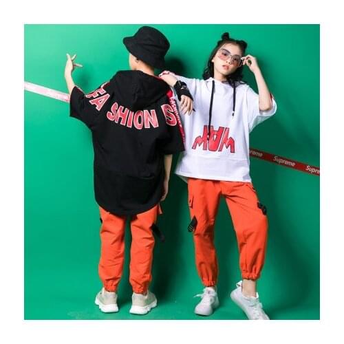 Kid Hip Hop Clothing Casual Shirt Hoodie Top SweatPants for Girls Boy Jazz Dance Costume Ballroom Dancing Clothes Wear
