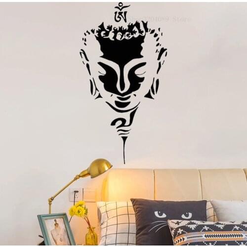 Creative Buddha Head Face Buddhism Wall Sticker Vinyl Religion Home Decor Bedroom Decal Art Self-adhesive Murals CN109