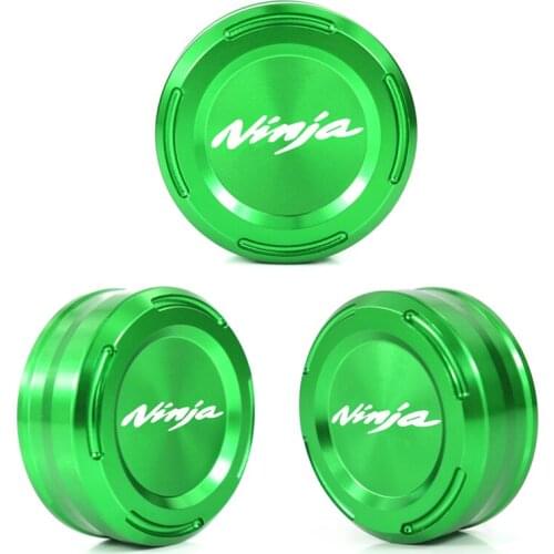 For Kawasaki NINJA ZX-7R ZX750 1989-2003 CNC Aluminum Front Rear Brake Front Clutch Fluid Reservoir Cap Reservoir Cover