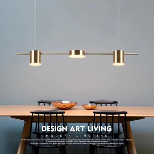 Nordic Minimalist Metal Parlor Led Pendant Light Creative Black Gold Body Clubhouse Duplex Building Dining Room Light Fixtures