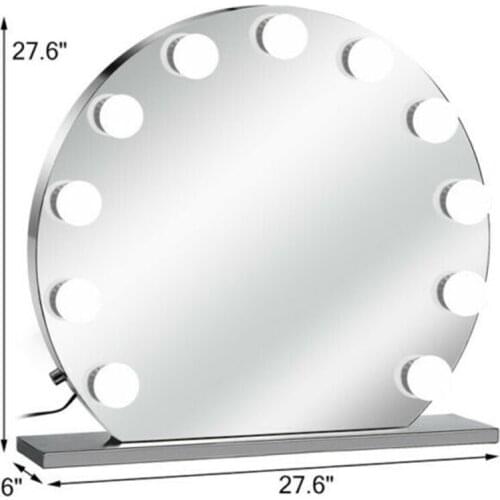 Fashion Look Elegant Hollywood Makeup Vanity Mirror Frameless Round 11 LED Dimmer Lights 70*70cm