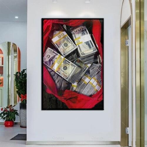 Modular Pictures Canvas US Dollar Wall Art Currency Paintings Printed Money Poster Cash Home Decoration Frame For Living Room