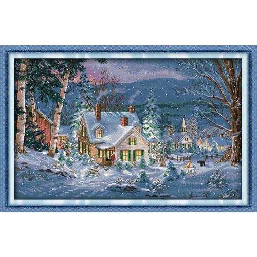 The snowy night of Christmas counted 11CT 14CT DIY kit Chinese wholesale Cross Stitch embroidery needlework Sets home decor