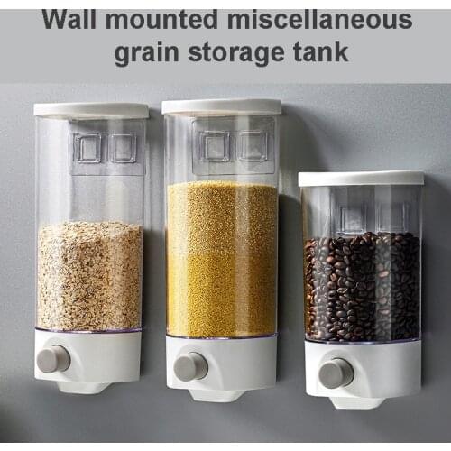 Wall Mounted Storage Can Transparent Press Out Snack Dry Fruit Storage Sealed Can Moisture Proof Food Storage Containers Kitchen