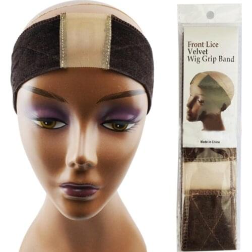 Non Slip Lace Wig Grip Velvet Comfort Wig Band For Lace Wigs Frontals Headband With Adjustable Velcro Fastener Grip Headband