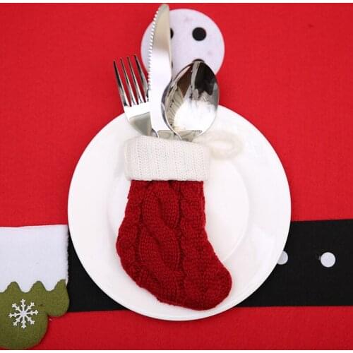 2021 New Christmas Knitted Tableware Set Living Room Decoration Christmas Tree Red Socks Christmas Tree Pendant