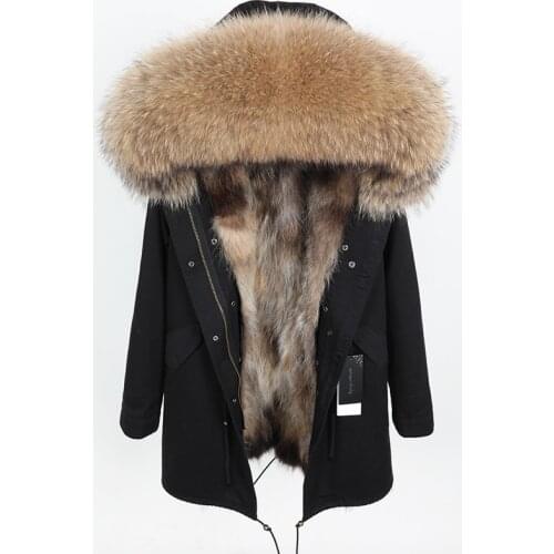 7XL Man Real Fur Parkas 2021 New Winter Real Racoon Fur Coat For Men Raccoon Fur Lining Raccoon Fur Collar Mens Parka