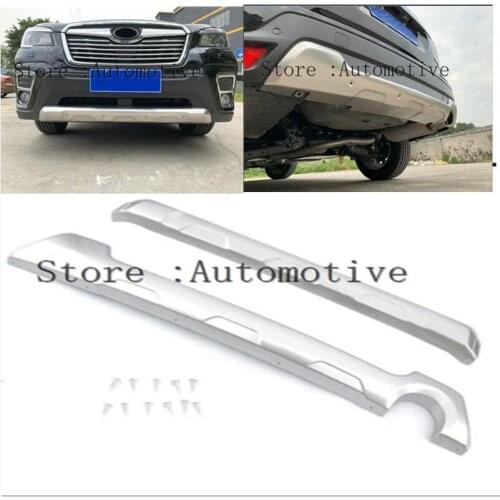 For Subaru Forester 2019 2020 2021Stainless Steel Front&Rear Bumpers Skid Guard Plate Protector 2pcs Car Styling Accessories