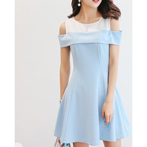 Summer Dress Women clothes Short Sleeve Hollow Out Patchwork Dress Mini Casual Dresses O-Neck Korean Cute student dress Vestidos