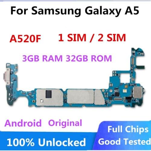 Motherboard for Samsung Galaxy A5 A520F Original unlocked For Galaxy A5 A520F Mainboard full chips logic board Android system