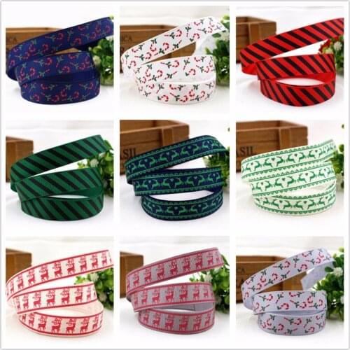 1591975, 10yard 16mm Christmas series, printed grosgrain ribbon, DIY craft materials, Christmas style