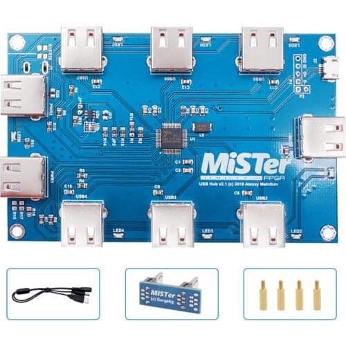 Manual Welding Mister USB Hub V2.1 Board For Mister FPGA 7 USB Ports IO Board For Terasic DE10-Nano Accessories