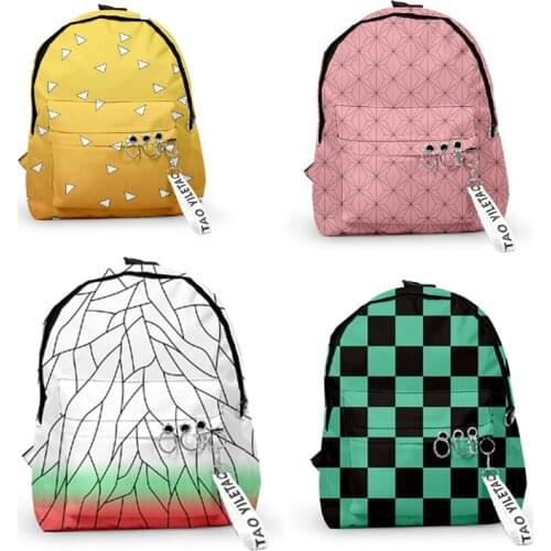 Anime Demon Slayer Leisure Backpack Cosplay Kimetsu No Yaiba Kamado Tanjirou Student School Bags 3D Accessories Backpack Unisex