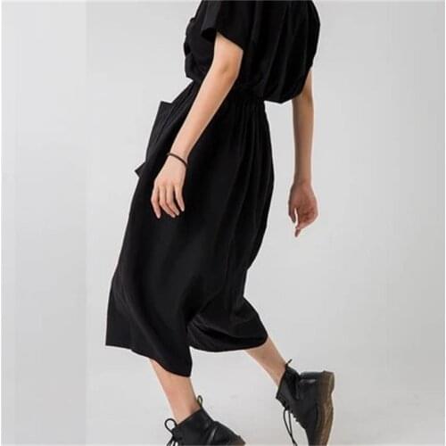 Wide leg trousers original design large size dark department individuality trousers womens harem trousers baggy trousers
