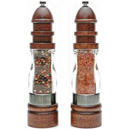 Salt Pepper Wooden Grinder Cookware Spice Manual Milling Gadget Accessories Ceramic Cooking Tools Kitchen Spice Shaker
