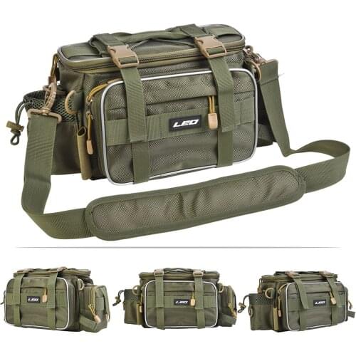 LEO Fishing Bags 40 * 17 * 20cm Outdoor Sports Single Shoulder Waistcoat Pack Fishing Lures Reel Storage Bag With Tackle Box