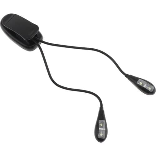 LED Reading Lamp Dual Pole 4 LEDs Flexible Book Sheet Music Stand Reading Light Students Dormitory Lights With Clip