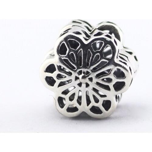 Spring Floral Daisy Lace Clip Beads for Charms Bracelets Silver 925 Jewelry Flower Vintage Charm Beads for DIY Jewelry Making