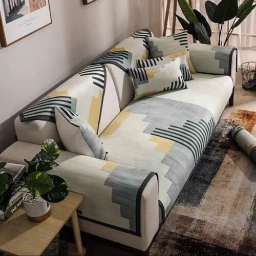 Fashion Printing Sofa Towel Four Season Universal Slipcover L Shape Couch Covers for Living Room Bedroom Floor Mat