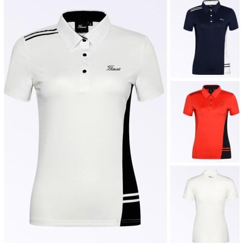 2021 Golf Clothing Womens Outdoor Sports Short Sleeve T-shirt Casual Slim Polo Shirt Breathable Sweat Wicking Quick Drying Top