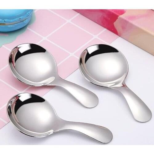 100PCS Cute Stainless Steel Sugar Salt Spice Condiment Spoon Short Handle Kids Spoon Ice Cream Spoon Tea Coffee Scoop Tools GF83