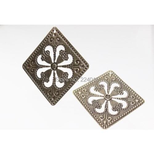 2019 Ancient Fashion Jewelry Metal Finding Cube Bronze Filigree Wraps Connectors For Retro Pendant Earring Making
