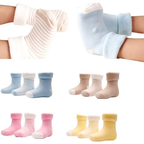 3Pair/lot New autumn and winter thick warm baby socks for girls and boys baby socks