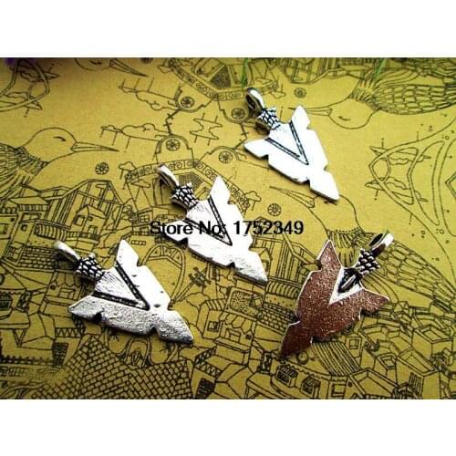 75PCS--Triangle Arrow charms, Antique Tibetan silver Triangle Sword charm, Triangle Shield Charms, Jewelry Making 32x16mm