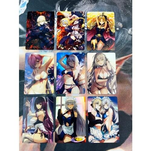 9pcs/set Fate Fgo Fate Grand Order Swimsuit Bikini Sexy Beauty Hobby Collectibles Game Anime Collection Cards Sexy Girls