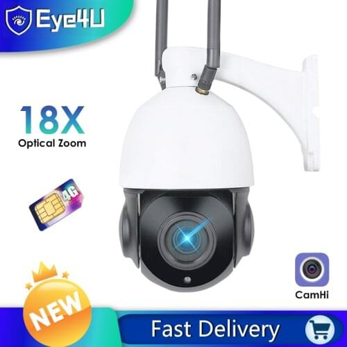 4G 18X Zoom Wireless IP Camera 3G SIM Card Wifi Outdoor Audio 1080P HD PTZ Speed Dome CCTV Security Camera Support SD Card Onvif