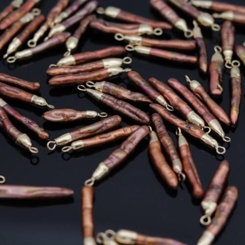 5pcs/lot Natural Freshwater Brown Irregular Tip Charms Baroque Pearl Loose Beads Charms For DIY Jewelry Making Accessories