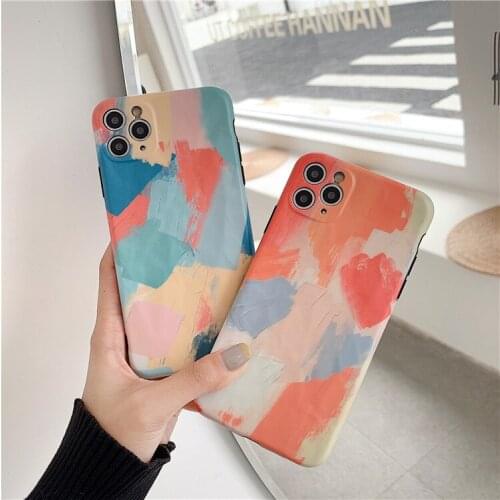 Summer watercolor Graffiti Phone Case For iPhone 11 Pro Max XR XS Max 7 8 Plus X case silicon cover for coque iPhone 7 Plus case