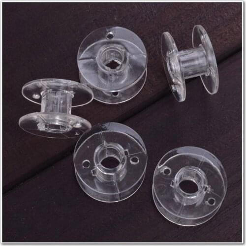 Sewing Machine Tools Lots 10pcs Clear Plastic Empty Bobbins For Brother Janome Singer Sewing Machines Portable Tools