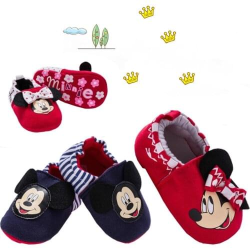 Disney 0-1 year old baby shoes boy girl baby cartoon Mickey car cute toddler shoes home step shoes