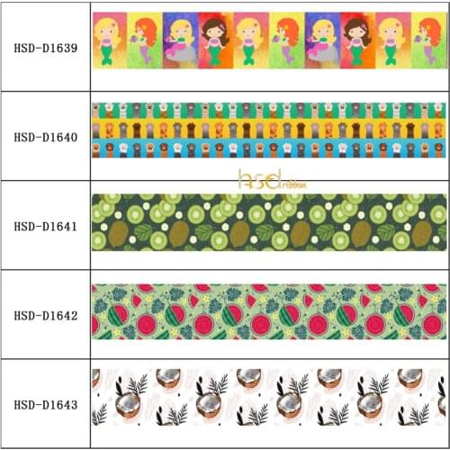HSDRibbon free shipping 3" 75mm heat transfer printed hsd-design series Grosgrain Ribbon 50Yards/Roll