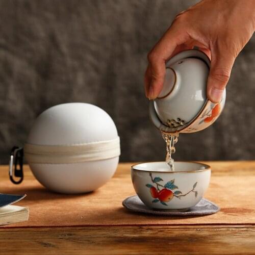 Chinese Kung Fu Tea Set Luxury Simple Handmade Travel Portable Tea Set Vintage Porcelain