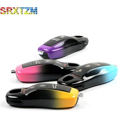 Key Cover For Porsche Cayenne Macan 718 911 Cayman Panamera Taycan Alarm Remote Hard Shell Key Holder Case Cap