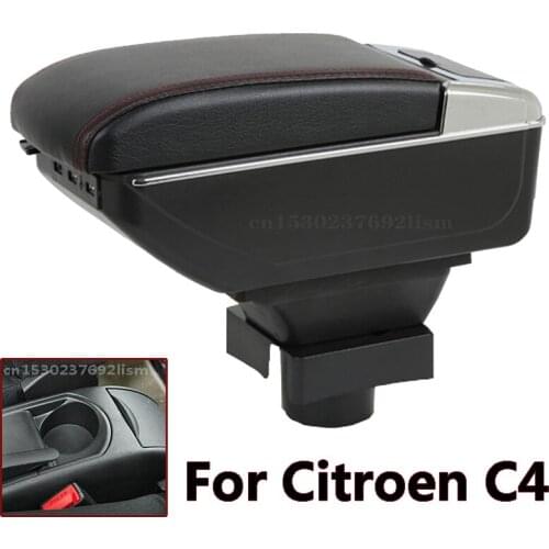 Center Centre Console Storage Box For Citroen C4 Hatchback 2004-2010 Armrest Box cup holder ashtray modification accessories
