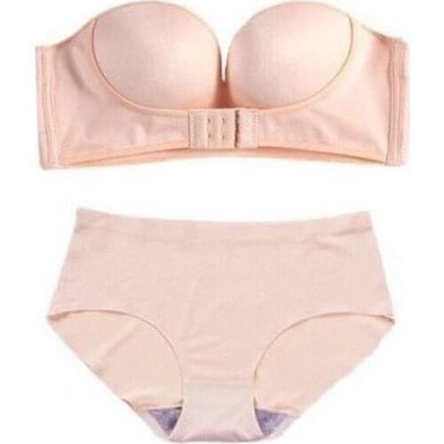 Panty Set And Bra Push Up Lingerie Women Bralette Comfort Thick Wedding Dress Bras Without Straps Invisible Underwear Sets